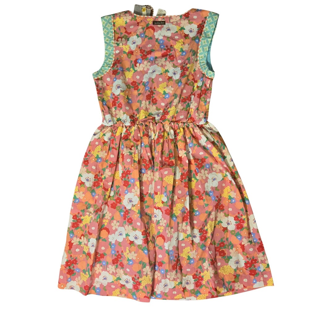 Matilda Jane Girls Pink Floral Sleeveless Dress Scalloped Button Front Size M - Picture 14 of 14